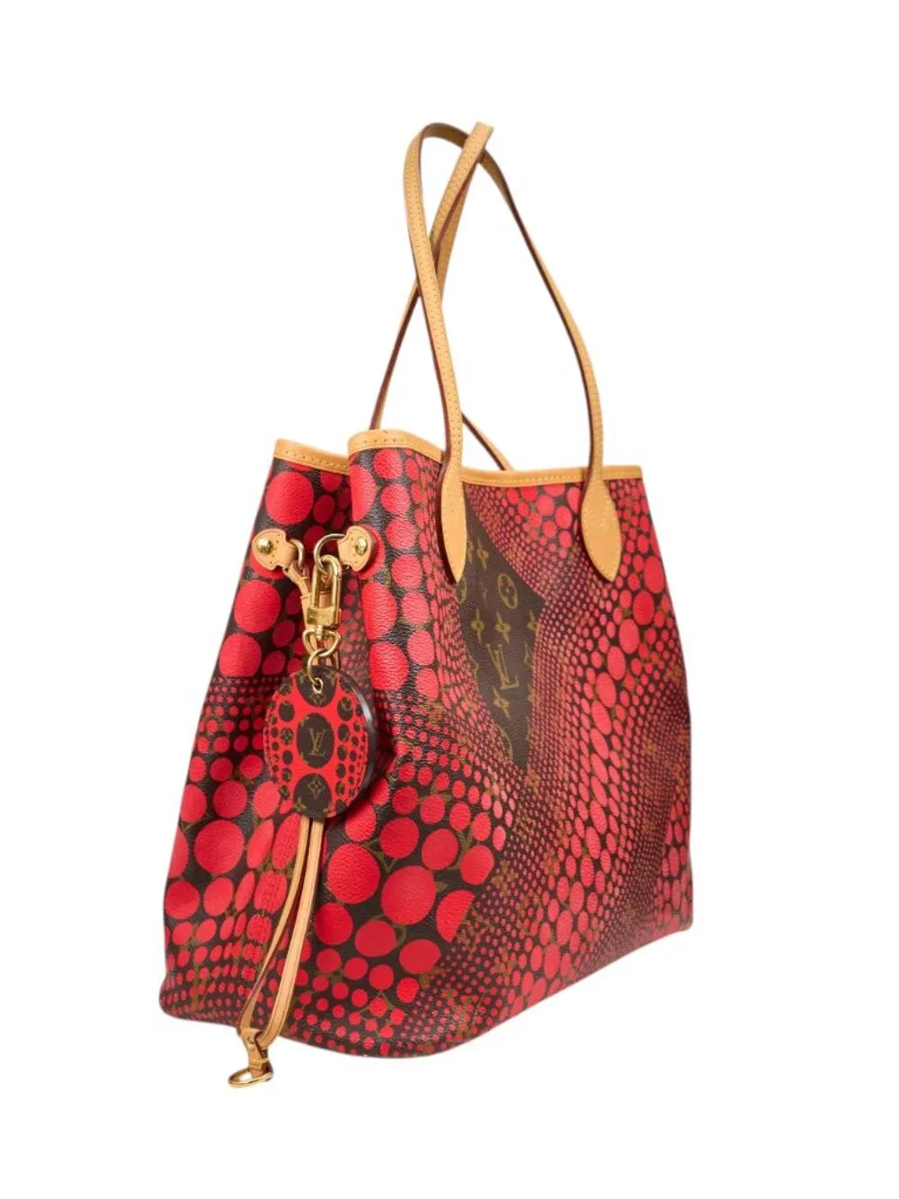 Louis Vuitton Neverfull MM Monogram Kusama Dots Red
